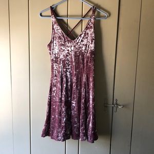 American Eagle Outfitters velvet pink dress